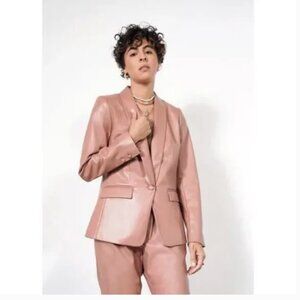 Wildfang Empower Vegan Leather Tux Blazer NWT